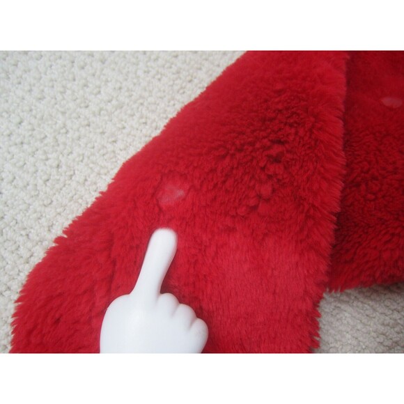 GB Girls Jacket Youth XL 14/16 Red Fleece Open Fuzzy Polyester Pockets Coat - Picture 6 of 16